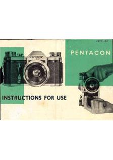 VEB Pentacon Pentacon F manual. Camera Instructions.